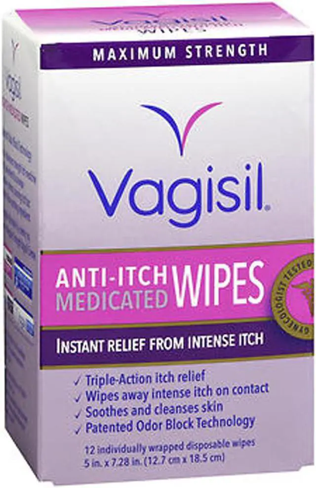 Main image of Vagisil Anti-Itch Medicated Wipes Maximum Strength - 12 ct