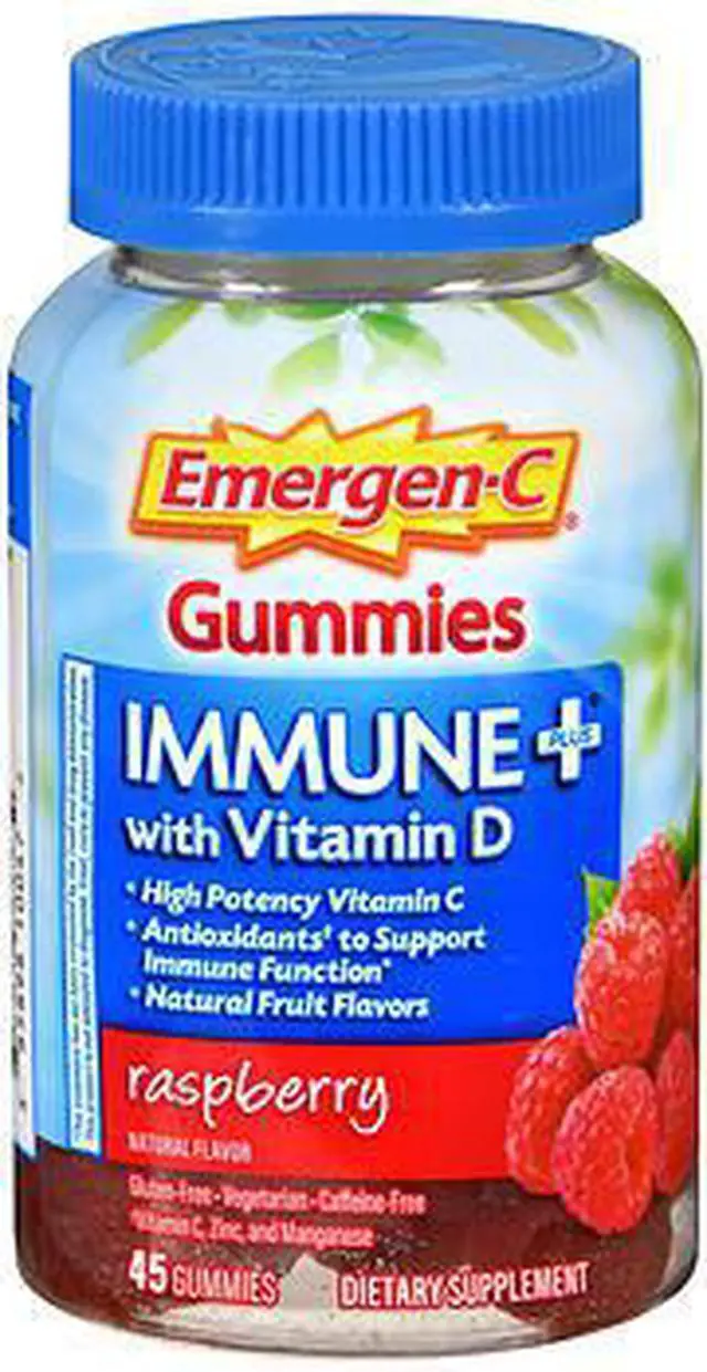 Main image of Emergen-C Immune Plus With Vitamin D Gummies Raspberry - 45 ct