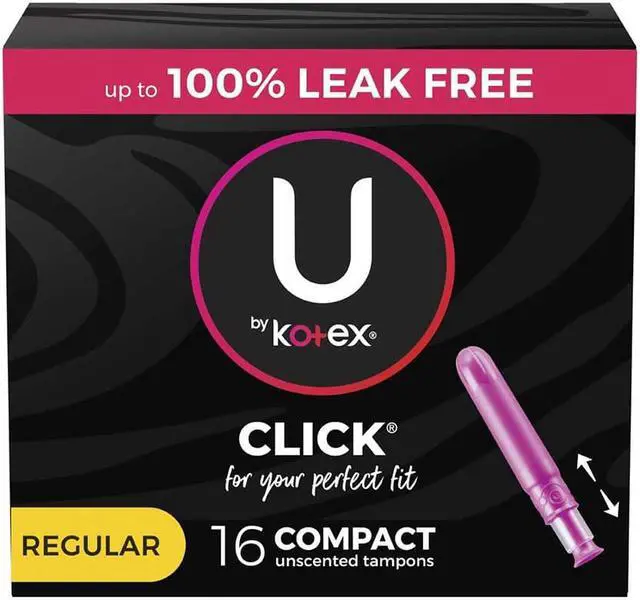 Main image of U by Kotex Click Compact Tampons Unscented Regular Absorbency - 16 ct