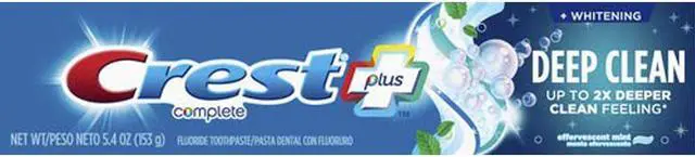Main image of Crest Complete Fluoride Toothpaste Whitening + Deep Clean Effervescent Mint - 5.4 oz
