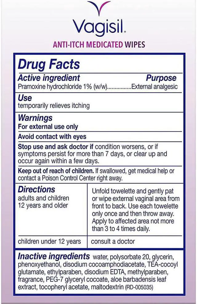 Alt view image 2 of 6 - Vagisil Anti-Itch Medicated Wipes Maximum Strength - 12 ct