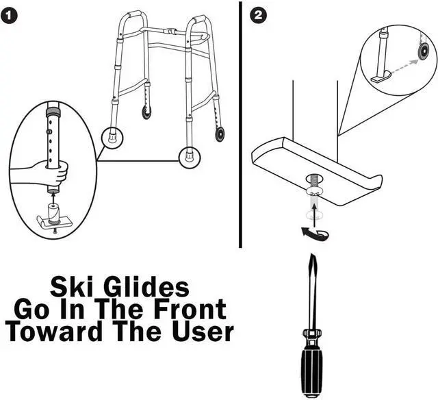 Alt view image 6 of 7 - Carex Walker Ski Glides