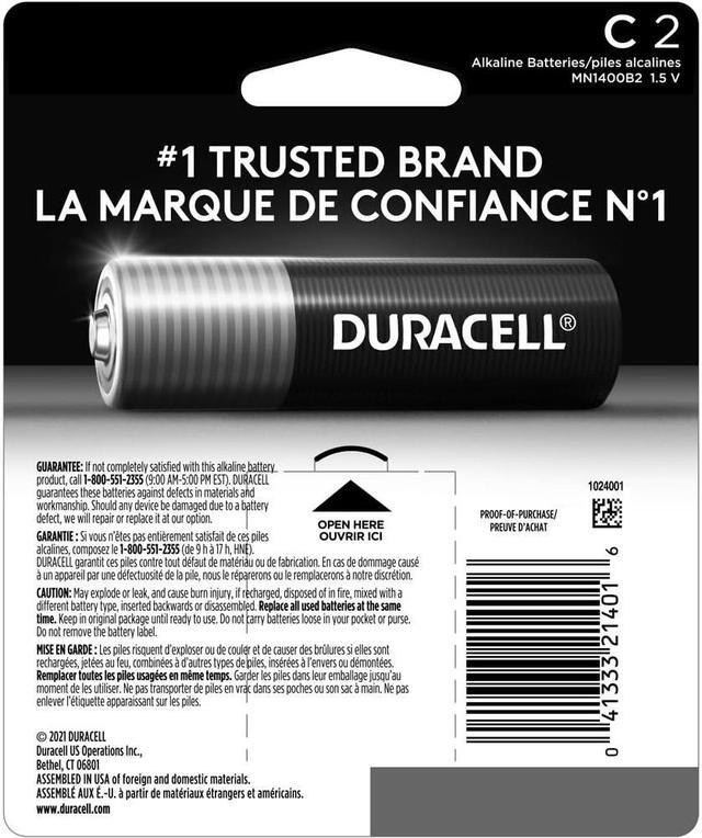 Alt view image 14 of 18 - DURACELL Coppertop 1.5V Size C Alkaline Battery, 2-pack