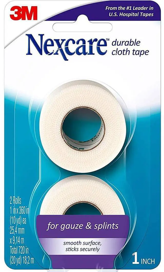 Alt view image 2 of 6 - Nexcare Durapore Durable cloth Tape 1 Inch X 10 Yards, (Pack of 2), From the #1 Leader in US Hospital Tapes