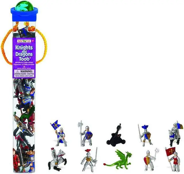 Alt view image 2 of 2 - Knights and Dragons Toob Mini Figures Safari Ltd