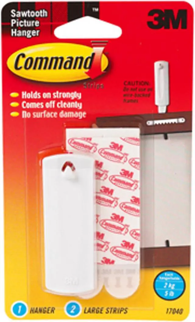 Alt view image 6 of 20 - 3M 17040 Command Sawtooth Picture Hanger 1 hook, 2 strips