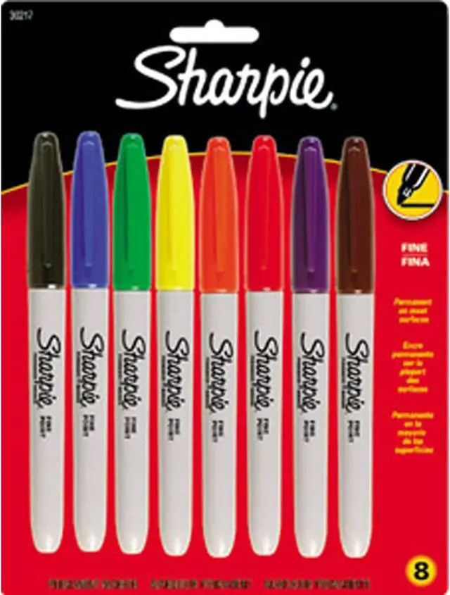 Alt view image 10 of 11 - Sharpie Permanent Marker Fine Point 8/PK Assorted 30217PP
