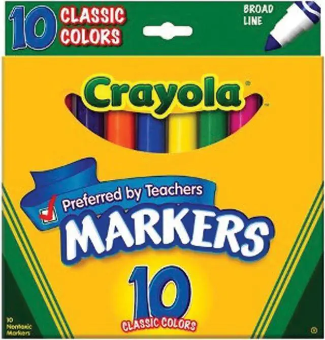 Alt view image 10 of 20 - Crayola Non-Washable Markers Broad Point Classic Colors 10/Set 587722