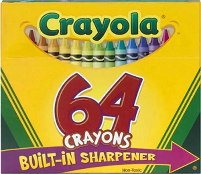 Alt view image 7 of 14 - Crayola Crayons 64-Pack with Built-In Sharpener