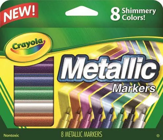 Alt view image 10 of 20 - Crayola Metallic Markers Assorted 8/Set 588628