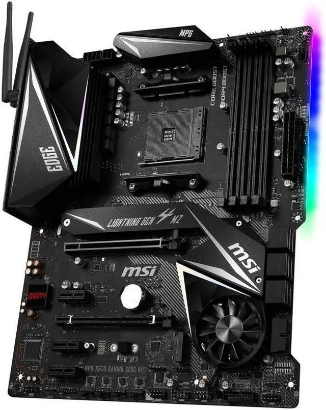 Alt view image 4 of 7 - MSI MPG X570 GAMING EDGE WIFI Gaming Motherboard AMD AM4 SATA 6Gb/s M.2 USB 3.2 Gen 2 HDMI ATX