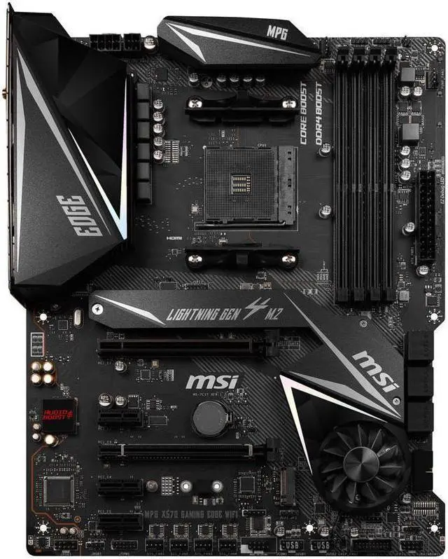 Alt view image 3 of 7 - MSI MPG X570 GAMING EDGE WIFI Gaming Motherboard AMD AM4 SATA 6Gb/s M.2 USB 3.2 Gen 2 HDMI ATX