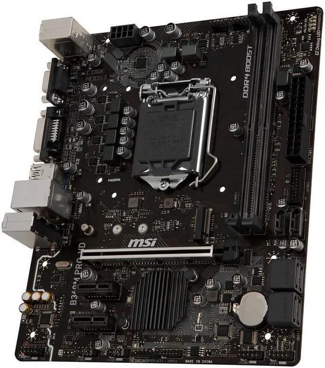 Alt view image 3 of 5 - MSI PRO B360M PRO-VD LGA 1151 (300 Series) Intel B360 SATA 6Gb/s Micro ATX Intel Motherboard