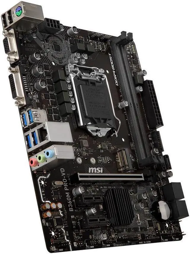 Alt view image 4 of 5 - MSI PRO B360M PRO-VD LGA 1151 (300 Series) Intel B360 SATA 6Gb/s Micro ATX Intel Motherboard