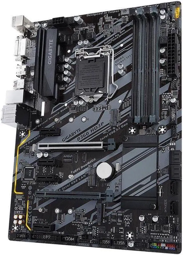 Alt view image 2 of 4 - GIGABYTE B360 HD3P LGA 1151 (300 Series) Intel B360 HDMI SATA 6Gb/s USB 3.1 ATX Intel Motherboard