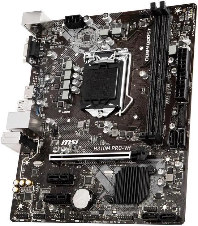 Alt view image 3 of 5 - MSI H310M PRO-VH LGA 1151 (300 Series) Intel H310 HDMI SATA 6Gb/s Micro ATX Intel Motherboard