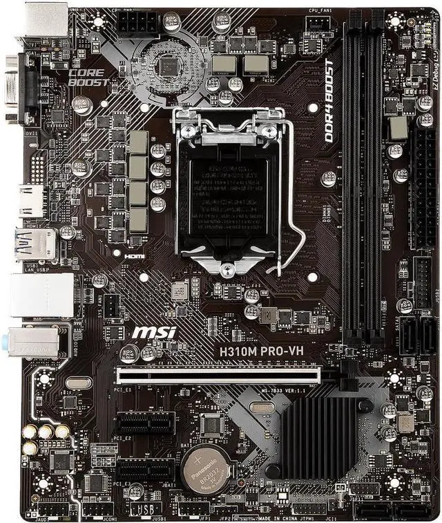 Main image of MSI H310M PRO-VH LGA 1151 (300 Series) Intel H310 HDMI SATA 6Gb/s Micro ATX Intel Motherboard