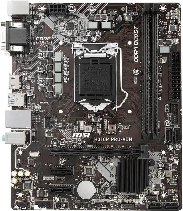Main image of MSI H310M PRO-VDH LGA 1151 (300 Series) Intel H310 HDMI SATA 6Gb/s Micro ATX Intel Motherboard
