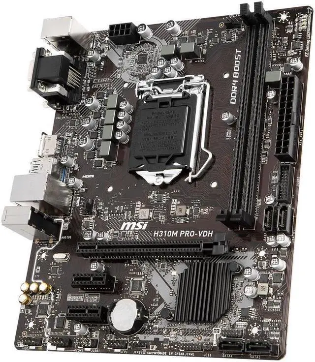Alt view image 3 of 5 - MSI H310M PRO-VDH LGA 1151 (300 Series) Intel H310 HDMI SATA 6Gb/s Micro ATX Intel Motherboard
