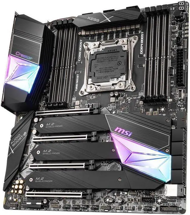 Alt view image 2 of 7 - MSI Creator X299 LGA 2066 Intel X299 SATA 6Gb/s Extended ATX Intel Motherboard