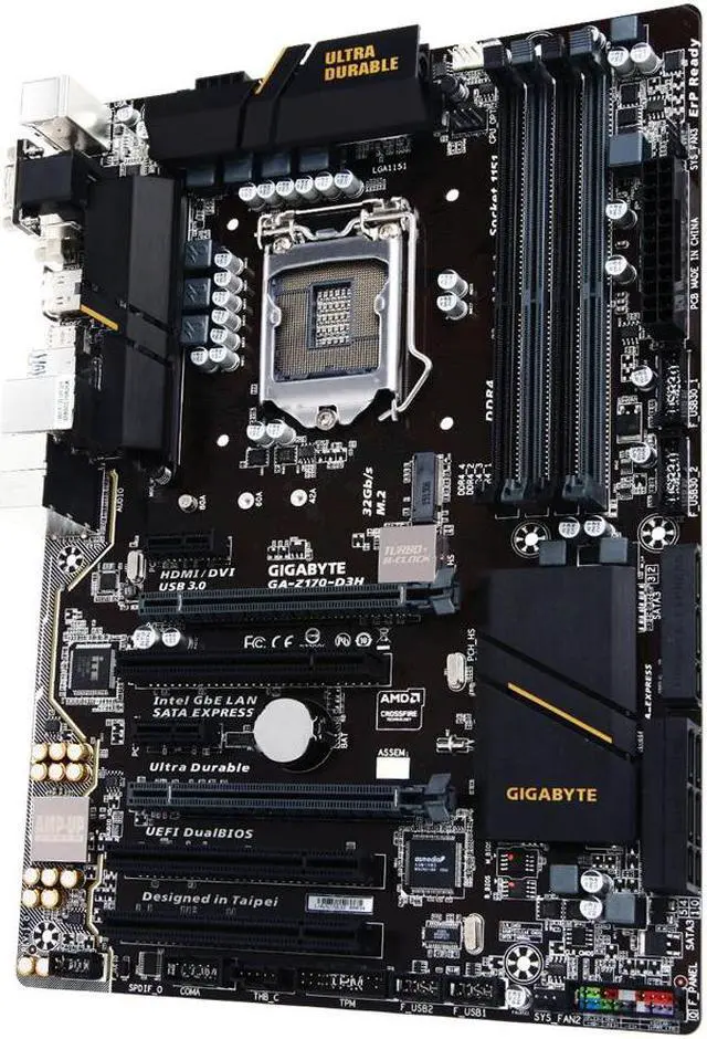 Alt view image 2 of 3 - GIGABYTE GA-Z170-D3H LGA 1151 Intel Z170 HDMI SATA 6Gb/s USB 3.0 ATX Intel Motherboard
