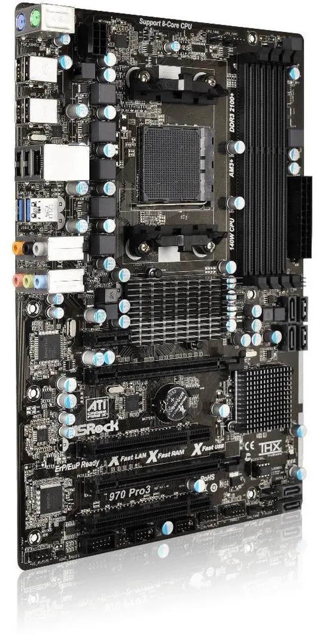 Alt view image 3 of 4 - ASRock 970 PRO3 AM3+ ATX AMD Motherboard