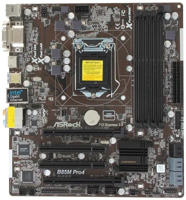Main image of ASRock B85M Pro4 LGA 1150 Micro ATX Intel Motherboard