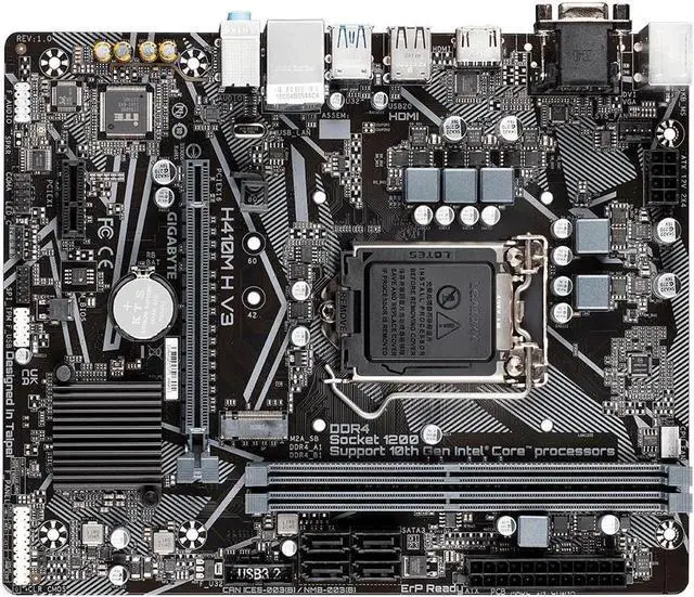 Alt view image 2 of 3 - Gigabyte H410M H V3 LGA 1200 Intel H510 DDR4 Micro ATX Motherboard (H410M H V3)