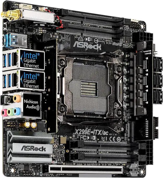Alt view image 3 of 4 - ASRock X299E-ITX/AC LGA 2066 Intel X299 USB 3.1 Mini ITX Intel Motherboard
