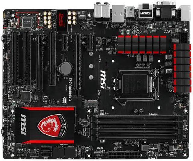 Alt view image 4 of 4 - MSI Z97 GAMING 3 LGA1150 SATA3 USB3.0 Motherboard