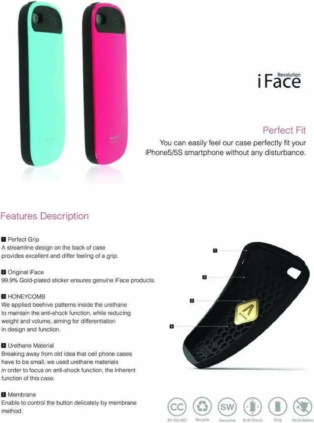 Alt view image 4 of 6 - iFace Revolution for Apple iPhone 5, iPhone 5S Case Perfect Grip / Anti Shock TPU Fit Skin Bumper Cover Case