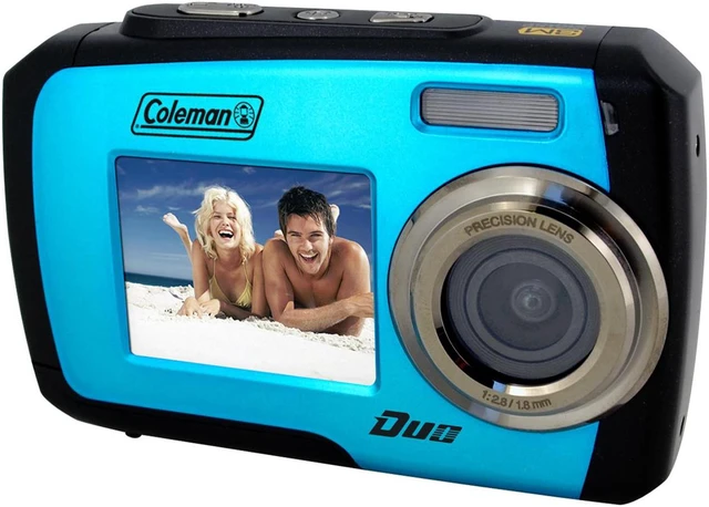 Alt view image 2 of 13 - Coleman 2V7WPBL Blue 14 MP 8X Optical Zoom Waterproof Shockproof Dual Screen Camera