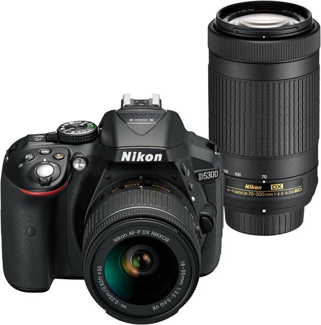 Nikon D5300 DSLR w/AF-P DX 18-55mm f/3.5-5.6G VR II & 70-300/4.5
