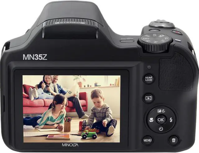 Alt view image 2 of 8 - Minolta MN35Z 1080p 35x Zoom Wi-Fi Digital Camera (Black)