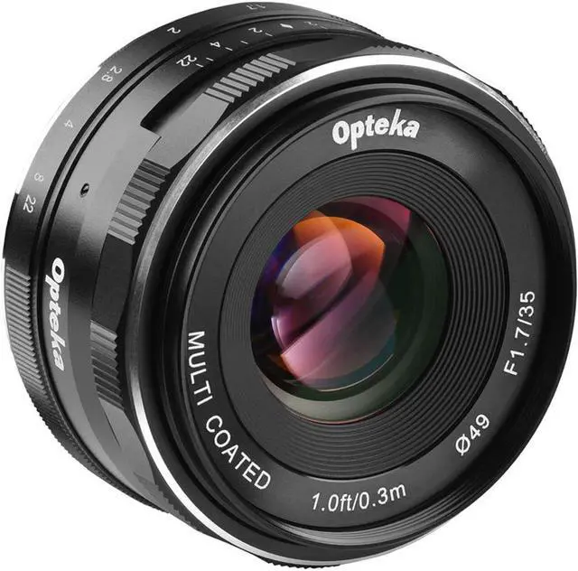 Alt view image 8 of 13 - Opteka 35mm f/1.7 HD MC Manual Focus Prime Lens for Olympus Micro 4/3 Mount Digital Cameras