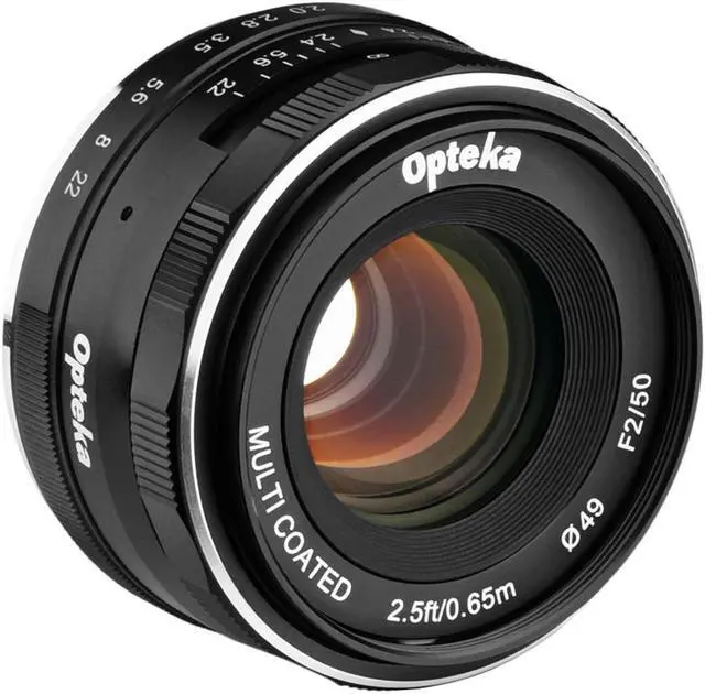 Alt view image 9 of 14 - Opteka 50mm f/2.0 HD MC Manual Focus Prime Lens for Fuji X Mount APS-C Digital Cameras