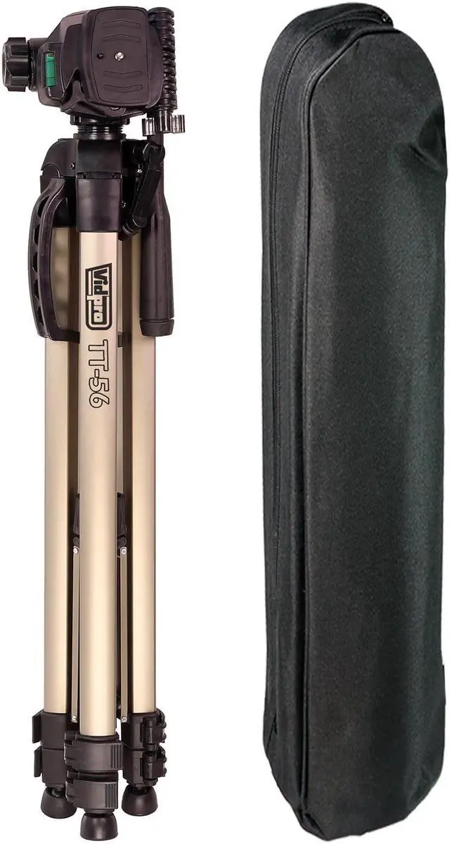 Alt view image 3 of 9 - Vidpro TT-56 56" Heavy-Duty Aluminum Tripods with 3-Way Pan & Tilt Head & Case