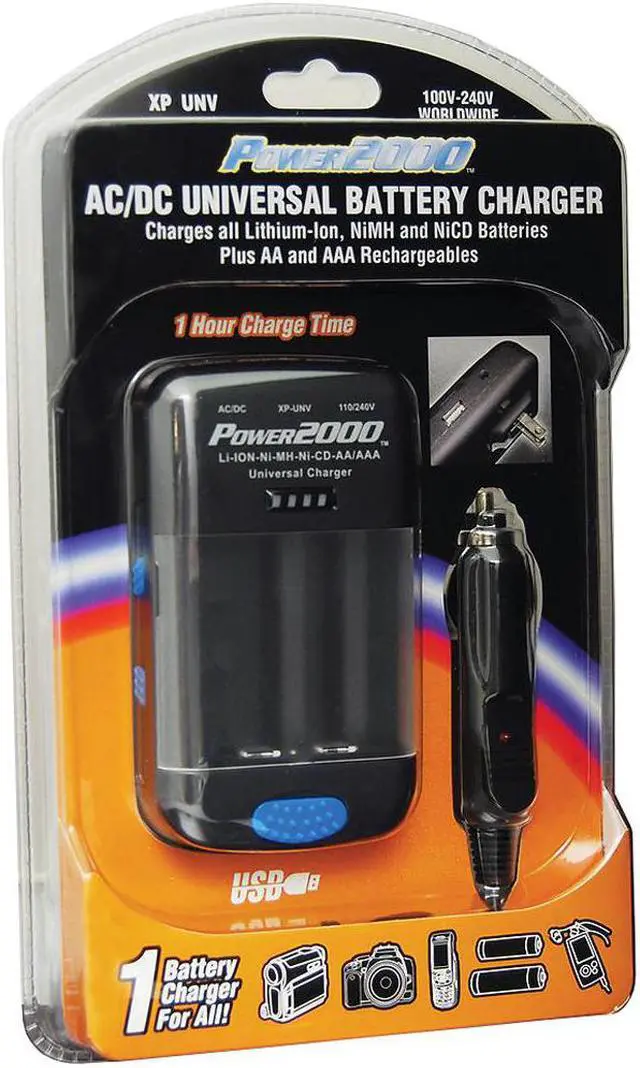 Alt view image 5 of 5 - Power2000 XP-UNV AC/DC Universal Battery Charger