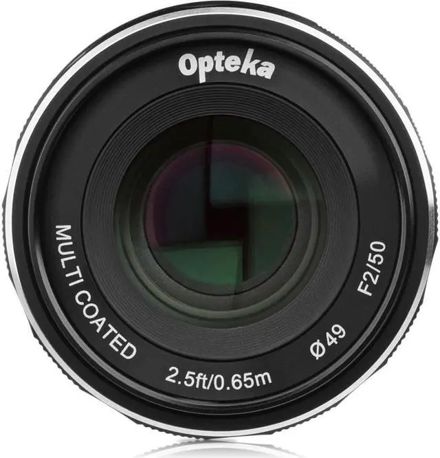 Alt view image 10 of 14 - Opteka 50mm f/2.0 HD MC Manual Focus Prime Lens for Fuji X Mount APS-C Digital Cameras