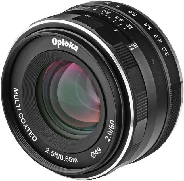 Alt view image 11 of 14 - Opteka 50mm f/2.0 HD MC Manual Focus Prime Lens for Fuji X Mount APS-C Digital Cameras