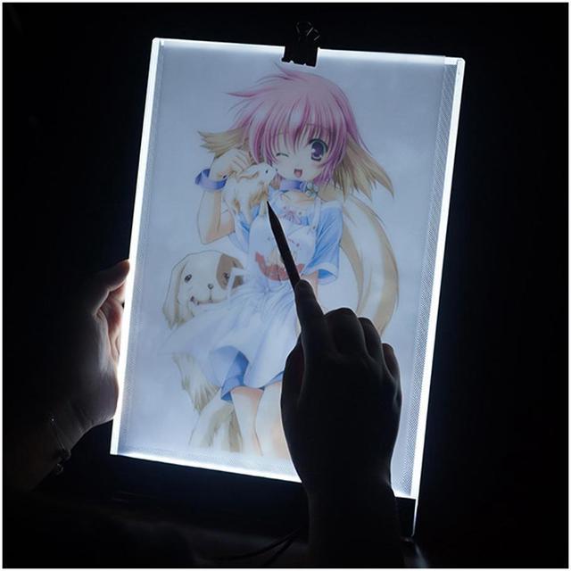 Ultra-Thin Portable A4 LED Light Box Tracer w/USB Cable Dimmable Brightness LED Artcraft Tracing Light Box Light Pad for Artists Drawing Sketching