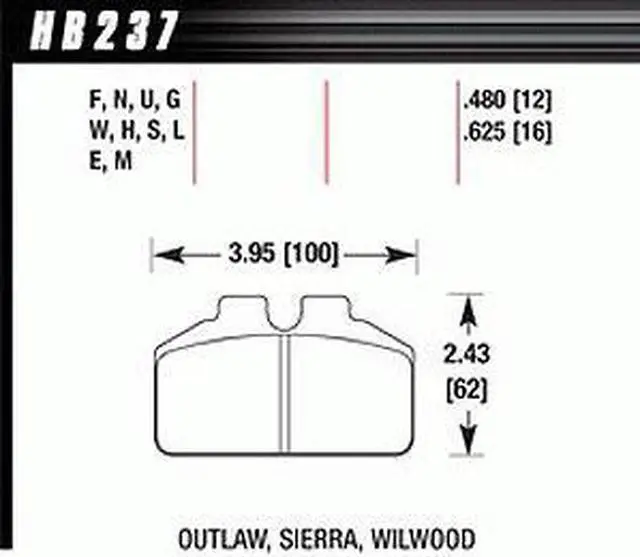 Main image of Hawk HB237U.625 DTC-70 PADS Wilwood BB AP Racing Outlaw