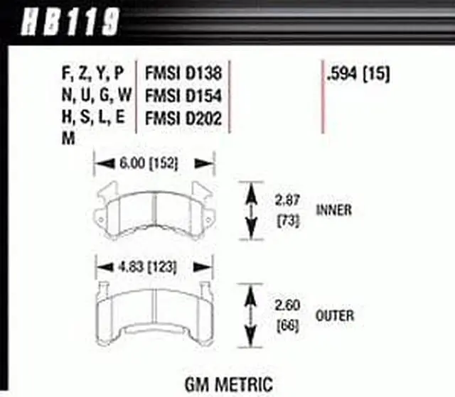 Main image of Hawk HB119S.594 Disc Brake Pad