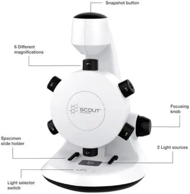 Alt view image 5 of 6 - Scout Digital Microscope - STEM Microscope with Six Magnification Lenses