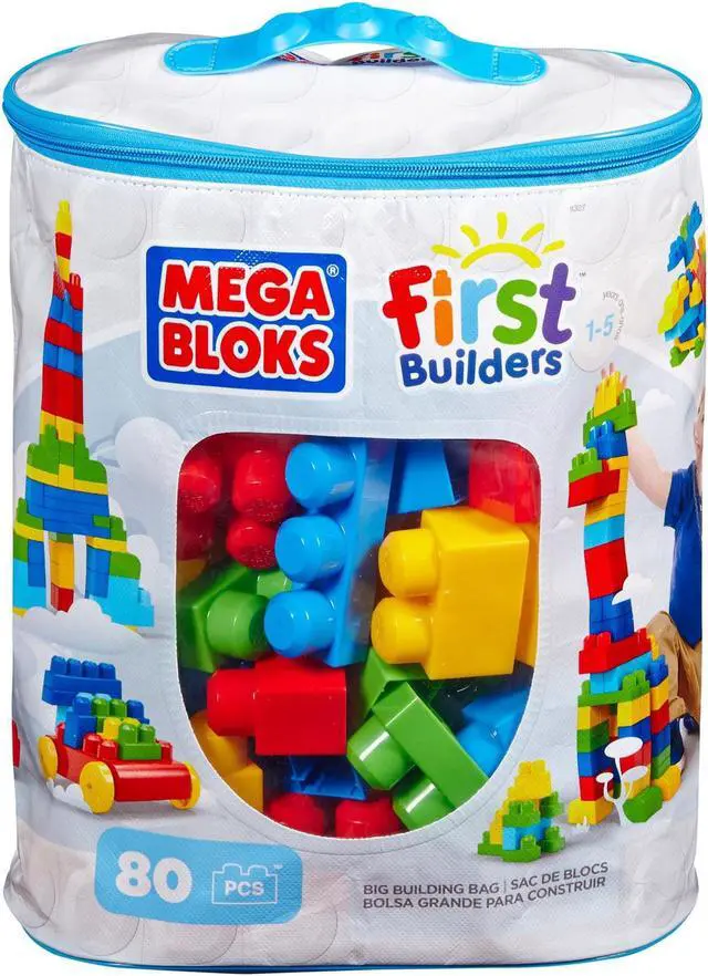 Alt view image 9 of 20 - Mega Bloks Big Building Bag, 80-Piece Classic