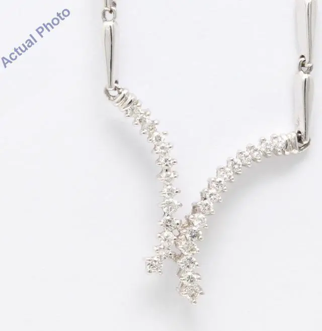 Main image of 14k White Gold Round Cut Diamond Necklace (1 Ct, G-h Color, SI1-2 Clarity)
