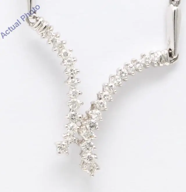 Alt view image 2 of 4 - 14k White Gold Round Cut Diamond Necklace (1 Ct, G-h Color, SI1-2 Clarity)