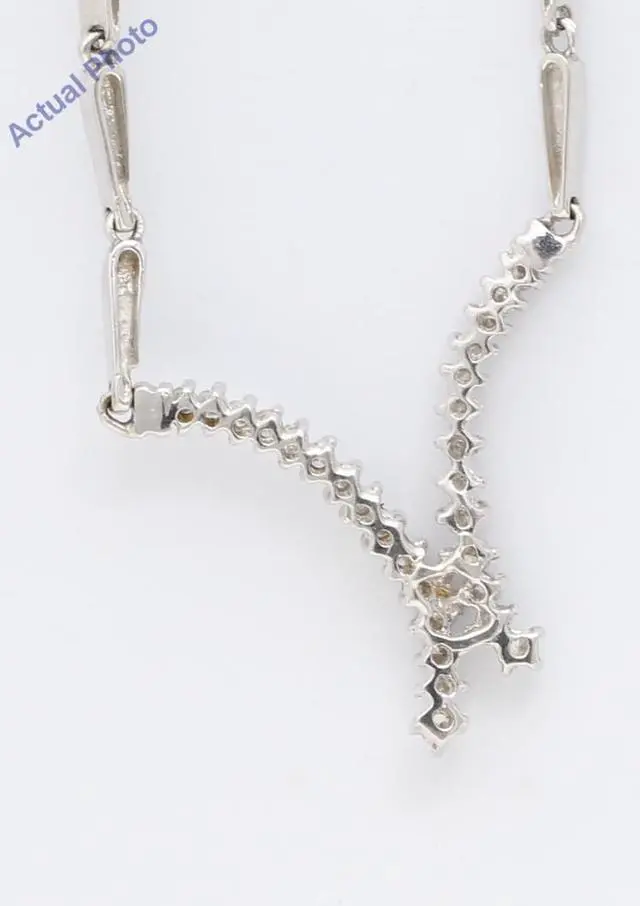 Alt view image 4 of 4 - 14k White Gold Round Cut Diamond Necklace (1 Ct, G-h Color, SI1-2 Clarity)