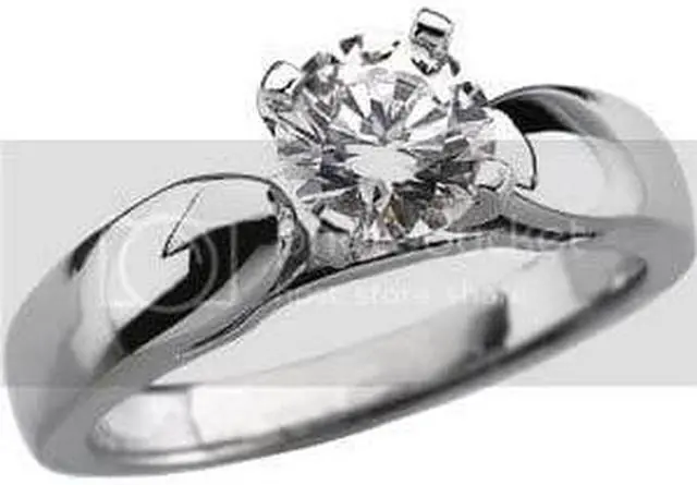 Alt view image 5 of 6 - Round Diamond Solitaire Engagement Ring 14k White Gold 1.26 Ct, (I Color, I2(K.M) Clarity)