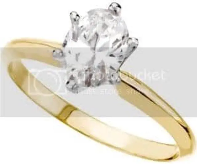 Alt view image 4 of 4 - Oval Diamond Solitaire Engagement Ring 14k Yellow Gold 0.7 Ct, (G Color, I1(K.M) Clarity)